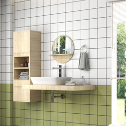 kleankin Decorative Wall Mirror: 45cm Circular Bathroom Mirror with Storage Shelf, Wooden Frame, Natural Wood Effect - Aosom UK - thumbnail 7