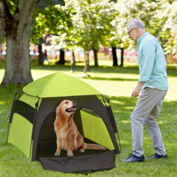 PawHut Foldable Dog Cat Tent with Waterproof Oxford, Carry Bag for Extra Large Dog, Green - Aosom UK - thumbnail 2