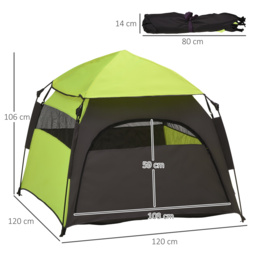 PawHut Foldable Dog Cat Tent with Waterproof Oxford, Carry Bag for Extra Large Dog, Green - Aosom UK - thumbnail 3