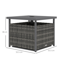 Outsunny Outdoor Rattan Wicker Coffee Table w/ Umbrella Hole Suitable for Garden Garden - thumbnail 3