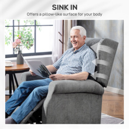HOMCOM Power Lift Recliner Armchair, Electric Lift Chair for Elderly, Fabric Riser and Reclining Chair with Remote Control, Side Pockets, Extended Footrest, for Living Room, Charcoal Grey - thumbnail 7