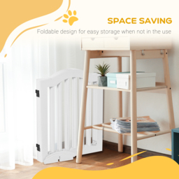 PawHut Dog Gate Wooden Foldable Small Sized Pet Gate Stepover Panel w/ Support Feet Freestanding Safety Barrier for House Doorway Stairs - Aosom UK - thumbnail 5