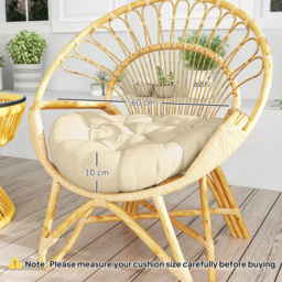 Outsunny Set of Two Φ60cm Outdoor Cushions - Beige - thumbnail 3
