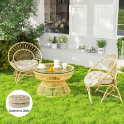 Outsunny Set of Two Φ60cm Outdoor Cushions - Beige - thumbnail 2