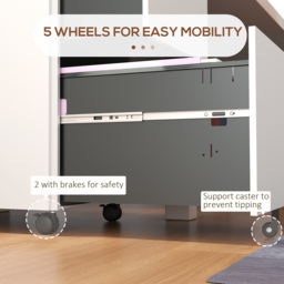 Vinsetto Lockable File Cabinet: Mobile Steel Storage for A4/Legal/Letter Documents, White - Aosom UK - thumbnail 7
