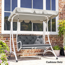Outsunny Garden Bench Cushion: 2-Seater Padded Chair Pad with Back & Ties, Indoor/Outdoor Use, Dark Grey, 98 x 100cm - Aosom UK - thumbnail 9