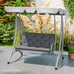 Outsunny Garden Bench Cushion: 2-Seater Padded Chair Pad with Back & Ties, Indoor/Outdoor Use, Dark Grey, 98 x 100cm - Aosom UK - thumbnail 8