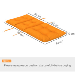 Outsunny Set of 2 Rocking Chair Padded Seat Cushions - Orange - thumbnail 3