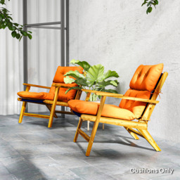 Outsunny Set of 2 Rocking Chair Padded Seat Cushions - Orange - thumbnail 9