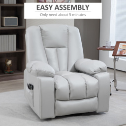 HOMCOM Electric Lift Chair with Vibration Massage and Heat, Riser Recliner Armchair, Quick Assembly, Grey - Aosom UK - thumbnail 8