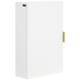 Kleankin Wall Mounted Bathroom Cabinet, Over Toilet Storage, Adjustable Shelves, for Hallway, Living Room, White - Aosom UK - thumbnail 1