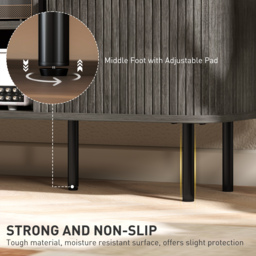 HOMCOM TV Stand Cabinet for TVs up to 55 Inches, TV Unit with Storage Shelves and Cupboard for Living Room, Grey - thumbnail 7