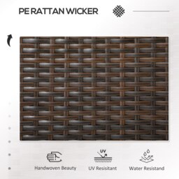 Outsunny Two-Seat Rattan Chair, with Middle Table - Brown - thumbnail 4