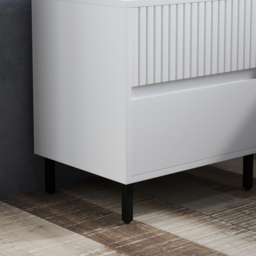 HOMCOM Simple Line Indented Two-Drawer Bedside Table Set of 2 - White - thumbnail 9