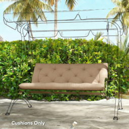 Outsunny Garden Bench Cushion, 2 Seater Swing Chair Cushion, Seat Pad with Ties for Indoor and Outdoor Use, 110 x 120 cm - thumbnail 9
