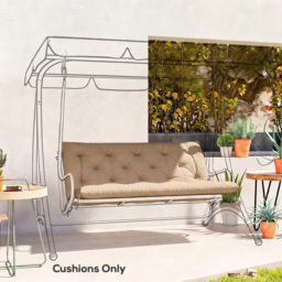 Outsunny Garden Bench Cushion, 2 Seater Swing Chair Cushion, Seat Pad with Ties for Indoor and Outdoor Use, 110 x 120 cm - thumbnail 2