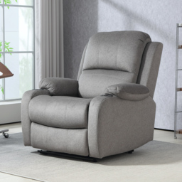 HOMCOM Microfibre Manual Reclining Armchair, with Footrest, Cat Scratch Resistant, Grey - Aosom UK - thumbnail 7