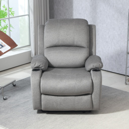 HOMCOM Microfibre Manual Reclining Armchair, with Footrest, Cat Scratch Resistant, Grey - Aosom UK - thumbnail 8