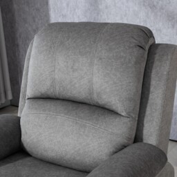 HOMCOM Microfibre Manual Reclining Armchair, with Footrest, Cat Scratch Resistant, Grey - Aosom UK - thumbnail 9