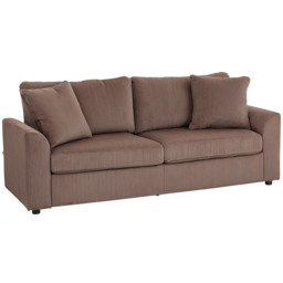HOMCOM Modern 3 Seater Sofa with Spring Cushion, 212 cm Fabric Jumbo Cord Sofa Couch with 2 Scatter Cushions, Upholstered Corduroy Settee for Living Room, Bedroom, Home Office, Coffee - thumbnail 1