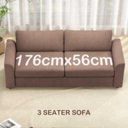 HOMCOM Modern 3 Seater Sofa with Spring Cushion, 212 cm Fabric Jumbo Cord Sofa Couch with 2 Scatter Cushions, Upholstered Corduroy Settee for Living Room, Bedroom, Home Office, Coffee - thumbnail 4