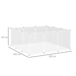 PawHut Pet Playpen DIY Small Guinea Pigs Hutches Open Enclosure Portable Plastic Fence 12 Panels for Kitten Bunny Chinchilla White - Aosom UK - thumbnail 3