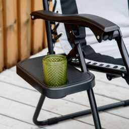 Outsunny Zero Gravity Garden Loungers, Folding Reclining Patio Chair with Shade Cover, Cup Holder and Headrest for Poolside, Camping, Grey - Aosom UK - thumbnail 9