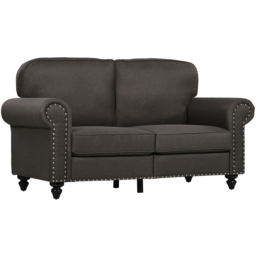 HOMCOM Two-Seater Mid-Century Sofa, with Pocket Springs, Cat Scratch Resistant, Dark Brown - Aosom UK - thumbnail 1