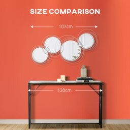 HOMCOM Metallic Artistry: Modern Silver Mirror Wall Sculptures, Decorative Hangings for Living, Dining & Bedrooms - Aosom UK - thumbnail 7