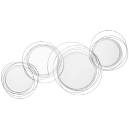 HOMCOM Metallic Artistry: Modern Silver Mirror Wall Sculptures, Decorative Hangings for Living, Dining & Bedrooms - Aosom UK - thumbnail 1