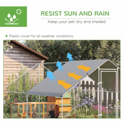 PawHut Chicken Run 3 x 4 x 2m with Activity Shelf and Cover, Walk In, Durable Design for Outdoor Use - Aosom UK - thumbnail 5