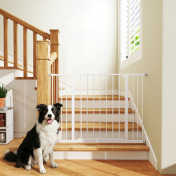 PawHut Pressure Fitted Pet Dog Safety Gate Metal Fence Extending 72-107cm Wide - Aosom UK - thumbnail 2