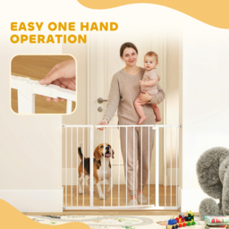 PawHut Pressure Fitted Pet Dog Safety Gate Metal Fence Extending 72-107cm Wide - Aosom UK - thumbnail 7