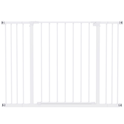 PawHut Pressure Fitted Pet Dog Safety Gate Metal Fence Extending 72-107cm Wide - Aosom UK - thumbnail 1