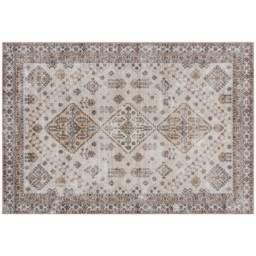 HOMCOM Vintage Area Rug, Non-Slip Washable Rug, Flannel Floor Carpet for Living Room, Bedroom, Dining Room, Home Office, 170 x 120 cm, Beige - thumbnail 1