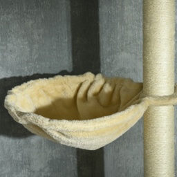 PawHut Cat Tree Floor to Ceiling, 6-Tier Play Tower with Scratching Post, Platforms, Adjustable Height, Beige - thumbnail 8