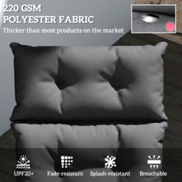 Outsunny Sun Lounger Cushion Only, 190x56x10cm Garden Lounge Chair Cushion, UPF20+ 220gsm Fabric, Thick Sunbed Replacement Cushion, Dark Grey - thumbnail 4