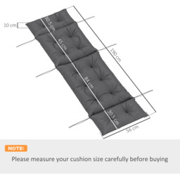 Outsunny Sun Lounger Cushion Only, 190x56x10cm Garden Lounge Chair Cushion, UPF20+ 220gsm Fabric, Thick Sunbed Replacement Cushion, Dark Grey - thumbnail 3