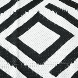 Outsunny Reversible Outdoor Mat, Plastic Straw Rug with Carry Bag & Ground Stakes, Black and White Rhombus, 182x274cm - Aosom UK - thumbnail 9