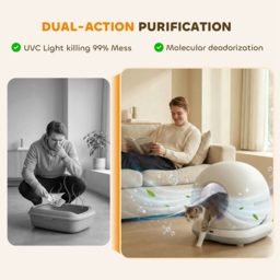 PawHut 72L Self Cleaning Cat Litter Tray Automatic Cat Litter Box APP Control for Multiple Cats - thumbnail 5