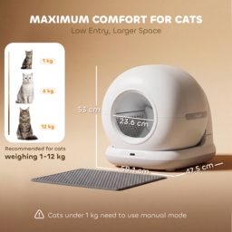 PawHut 72L Self Cleaning Cat Litter Tray Automatic Cat Litter Box APP Control for Multiple Cats - thumbnail 3