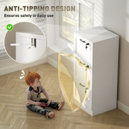 HOMCOM 3-Drawer Filing Cabinet with Lock - White - thumbnail 7