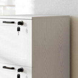 HOMCOM 3-Drawer Filing Cabinet with Lock - White - thumbnail 9