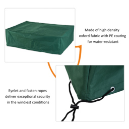 Outsunny Rattan Furniture Cover, UV and Rain Protective Outdoor Garden Rectangular Waterproof Shelter, 222x155x67cm, Green - Aosom UK - thumbnail 5