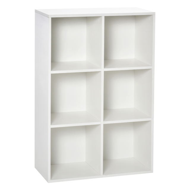 HOMCOM Six-Cube Bookcase - White Wood Effect - Aosom UK - image 1