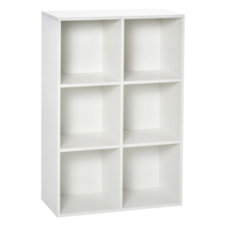 HOMCOM Six-Cube Bookcase - White Wood Effect - Aosom UK