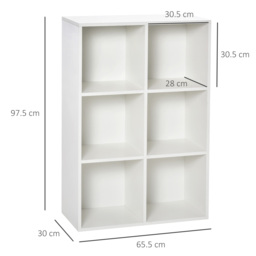 HOMCOM Six-Cube Bookcase - White Wood Effect - Aosom UK - thumbnail 3