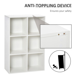 HOMCOM Six-Cube Bookcase - White Wood Effect - Aosom UK - thumbnail 4
