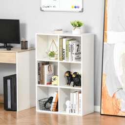 HOMCOM Six-Cube Bookcase - White Wood Effect - Aosom UK - thumbnail 2