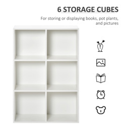 HOMCOM Six-Cube Bookcase - White Wood Effect - Aosom UK - thumbnail 5